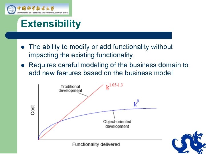 Extensibility l l The ability to modify or add functionality without impacting the existing