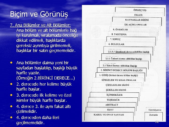 Biçim ve Görünüş 7. Ana Bölümler ve Alt Bölümler: Ana bölüm ve alt bölümlerle