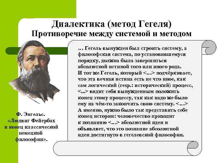 Ф энгельс основной вопрос философии. Противоречие философии Гегеля. Система и метод философии Гегеля. Диалектика Гегеля. Диалектика метод философии.