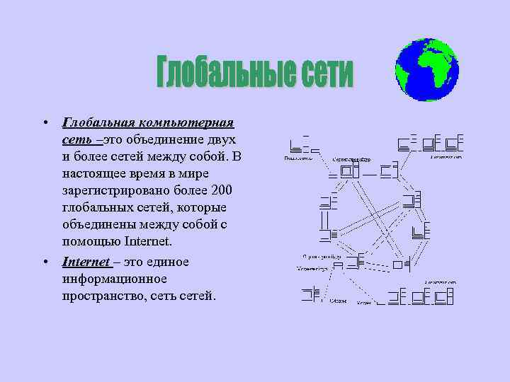 Глобальная компьютерная сеть не позволяет