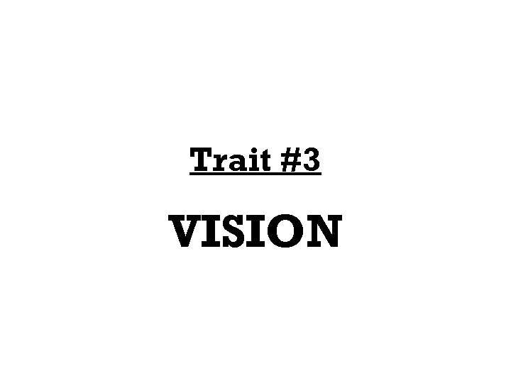 Trait #3 VISION 