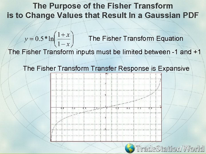 The Purpose of the Fisher Transform is to Change Values that Result In a