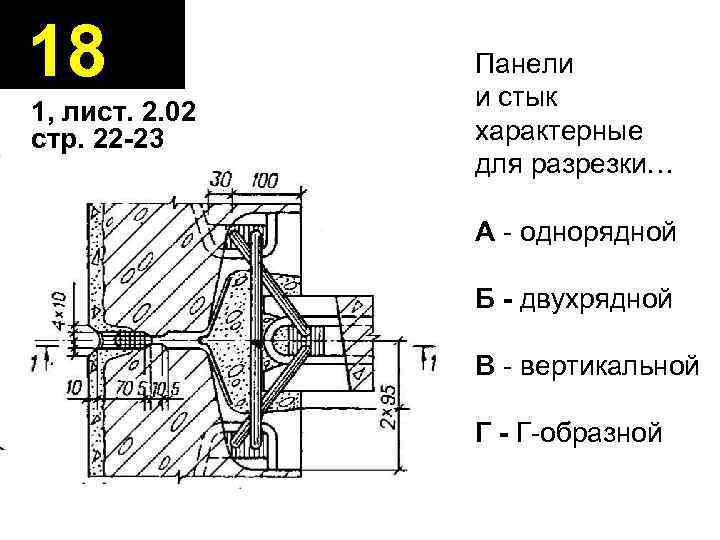 18 1, лист. 2. 02 стр. 22 -23 Панели и стык характерные для разрезки…