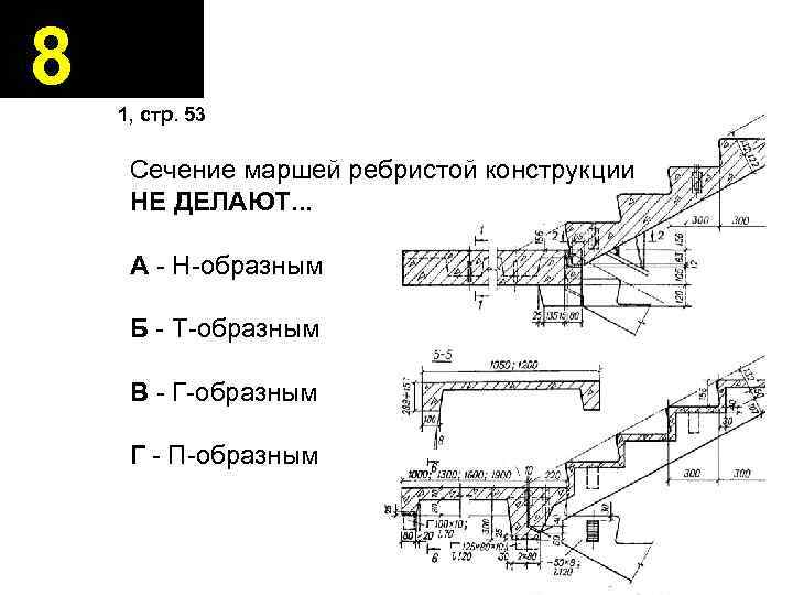 8 1, стр. 53 Сечение маршей ребристой конструкции НЕ ДЕЛАЮТ. . . А -