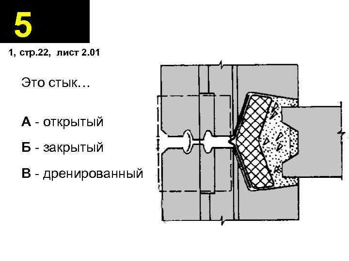 5 1, стр. 22, лист 2. 01 Это стык… А - открытый Б -