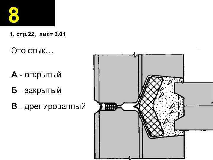 8 1, стр. 22, лист 2. 01 Это стык… А - открытый Б -