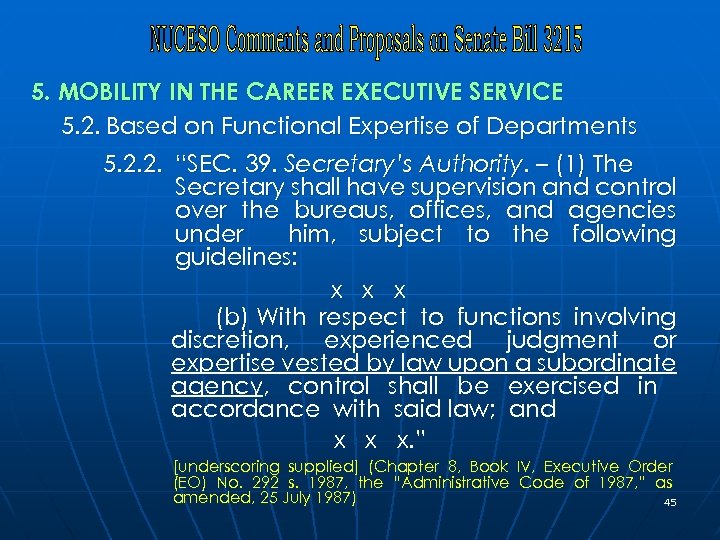 5. MOBILITY IN THE CAREER EXECUTIVE SERVICE 5. 2. Based on Functional Expertise of