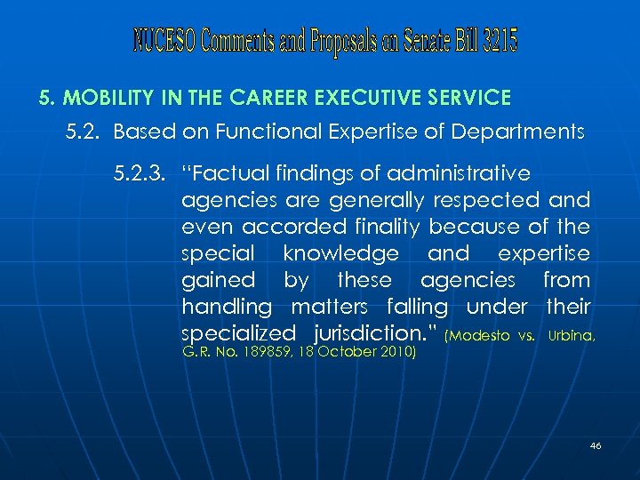 5. MOBILITY IN THE CAREER EXECUTIVE SERVICE 5. 2. Based on Functional Expertise of