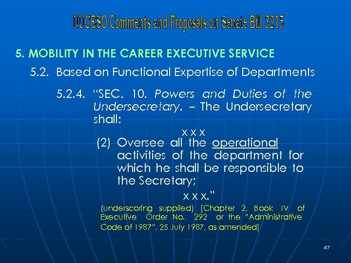 5. MOBILITY IN THE CAREER EXECUTIVE SERVICE 5. 2. Based on Functional Expertise of