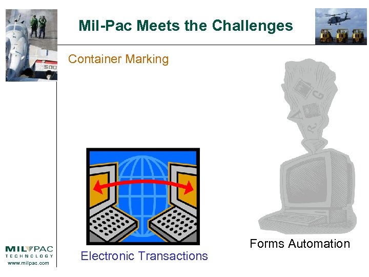 Mil-Pac Meets the Challenges Container Marking www. milpac. com Electronic Transactions Forms Automation 