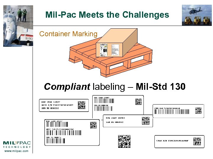 Mil-Pac Meets the Challenges Container Marking Compliant labeling – Mil-Std 130 www. milpac. com