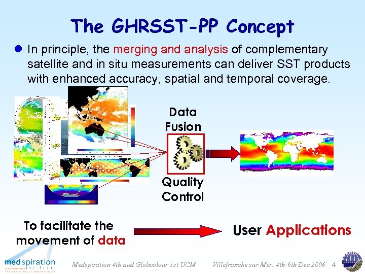 The GHRSST-PP Concept l In principle, the merging and analysis of complementary satellite and