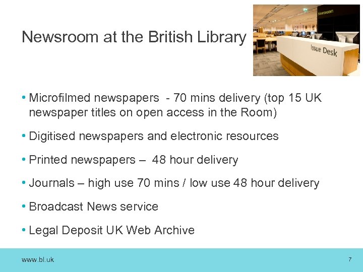Newsroom at the British Library • Microfilmed newspapers - 70 mins delivery (top 15