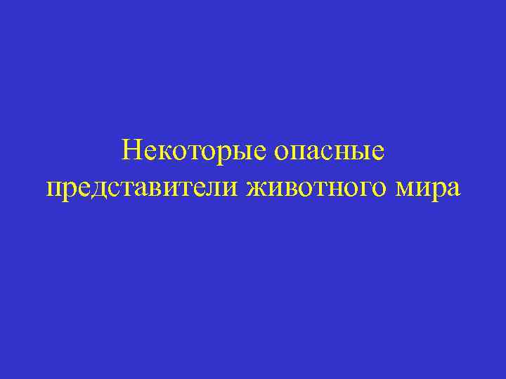Некоторые опасные представители животного мира 