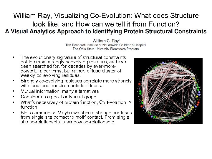 William Ray, Visualizing Co-Evolution: What does Structure look like, and How can we tell