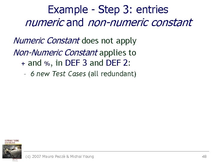 Example - Step 3: entries numeric and non-numeric constant Numeric Constant does not apply