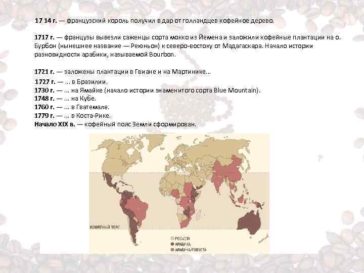 Кофейный пояс земли карта