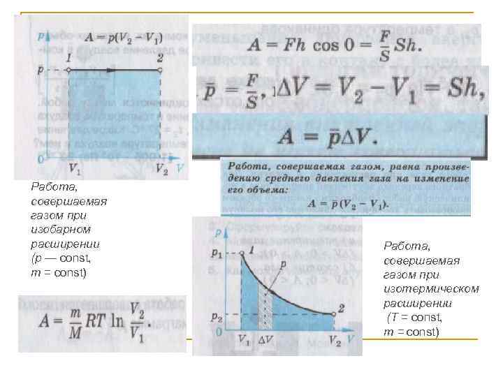 Работа совершенная газом изотермический процесс