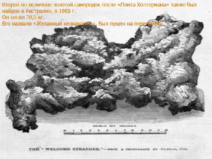 Второй по величине золотой самородок после «Плита Холтермана» также был найден в Австралии, в