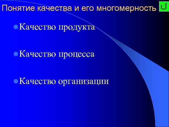 Понятие качества и его многомерность l Качество продукта l Качество процесса l Качество организации