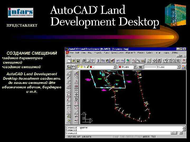 ПРЕДСТАВЛЯЕТ СОЗДАНИЕ СМЕЩЕНИЙ • задание параметров смещений • создание смещений Auto. CAD Land Development