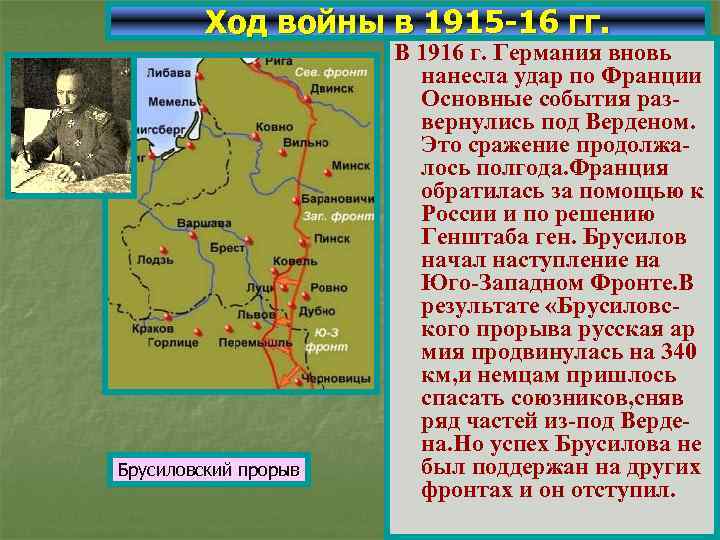 Брусиловский прорыв 1916 карта