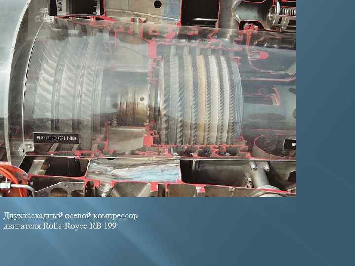 Двухкаскадный осевой компрессор двигателя Rolls-Royce RB 199 