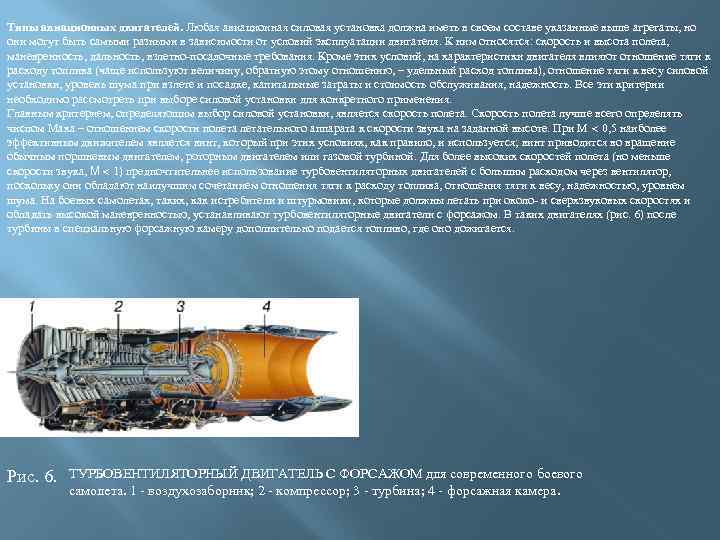 Типы авиационных двигателей. Любая авиационная силовая установка должна иметь в своем составе указанные выше