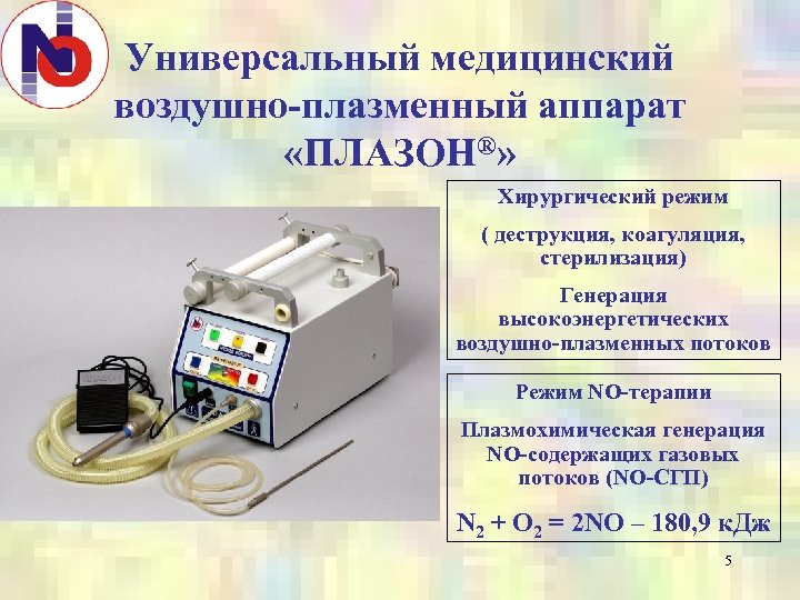 Универсальный медицинский воздушно-плазменный аппарат «ПЛАЗОН®» Хирургический режим ( деструкция, коагуляция, стерилизация) Генерация высокоэнергетических воздушно-плазменных