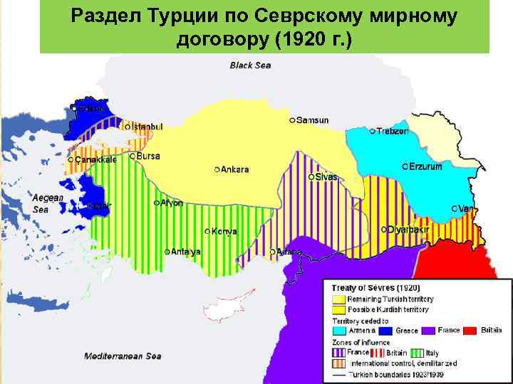 Раздел Турции по Севрскому мирному договору (1920 г. ) 