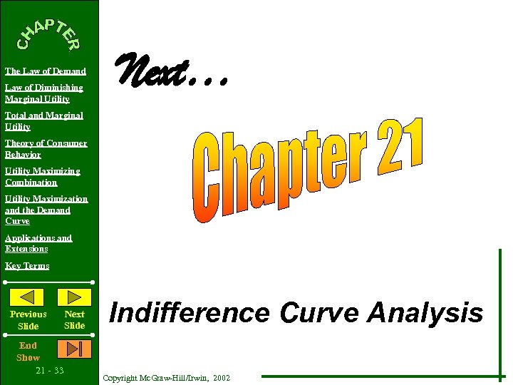 The Law of Demand Law of Diminishing Marginal Utility Next… Total and Marginal Utility