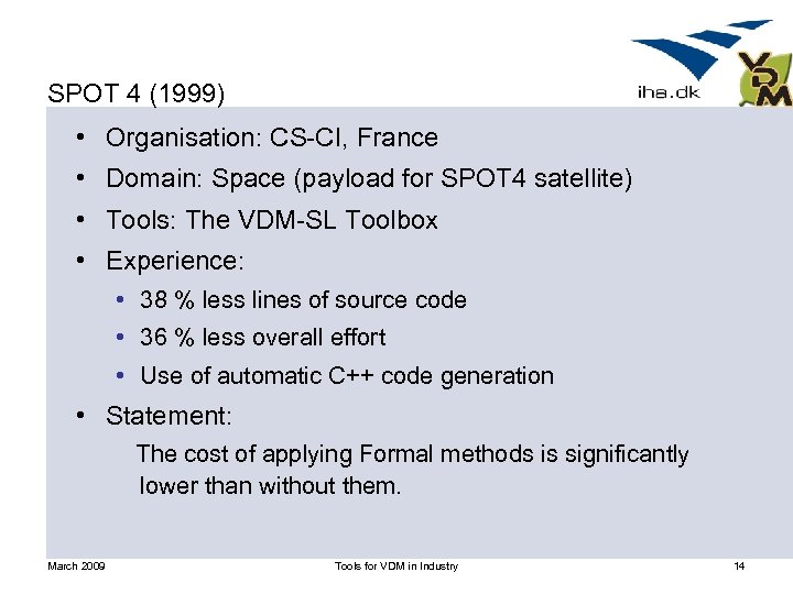 SPOT 4 (1999) • Organisation: CS-CI, France • Domain: Space (payload for SPOT 4