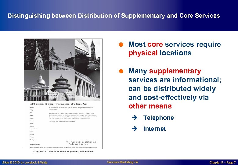 Distinguishing between Distribution of Supplementary and Core Services = Most core services require physical