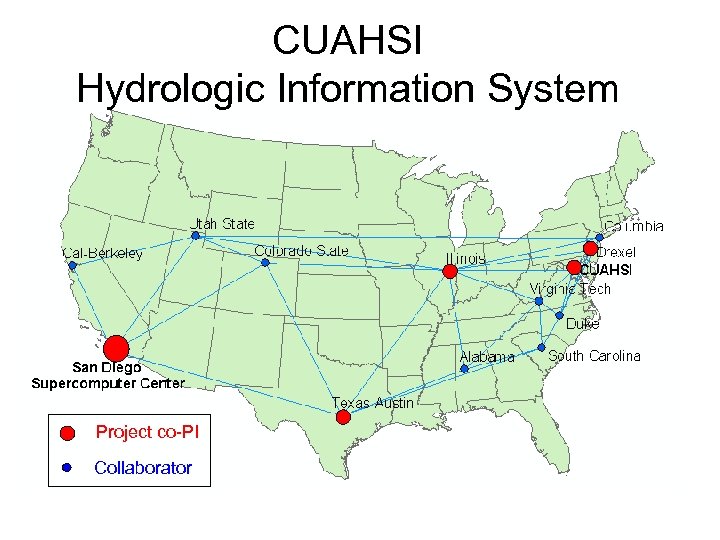 CUAHSI Hydrologic Information System Project co-PI Collaborator 