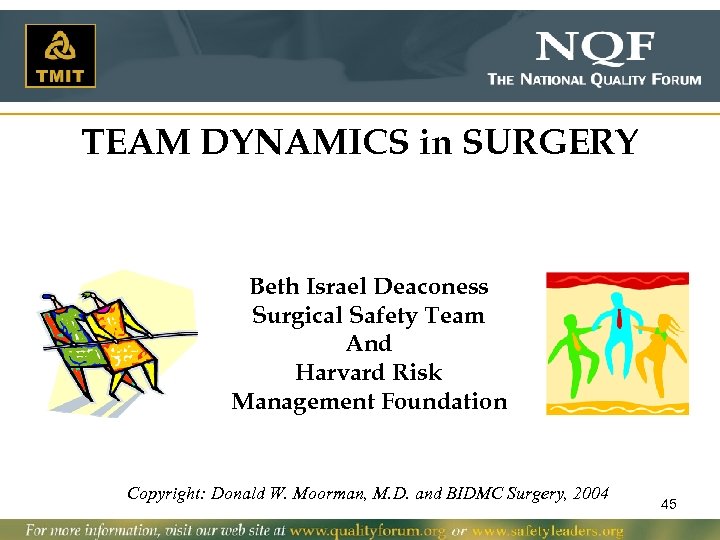 TEAM DYNAMICS in SURGERY Beth Israel Deaconess Surgical Safety Team And Harvard Risk Management