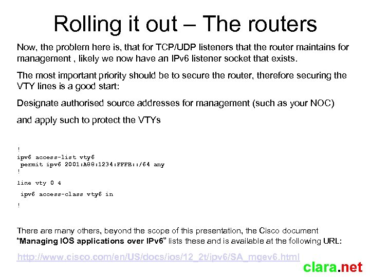 Rolling it out – The routers Now, the problem here is, that for TCP/UDP