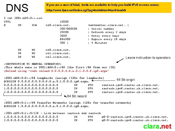 DNS If you are a user of bind, tools are available to help you