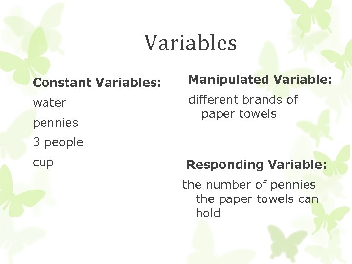 hypothesis for which paper towel is the strongest