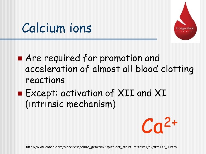 Calcium ions Are required for promotion and acceleration of almost all blood clotting reactions