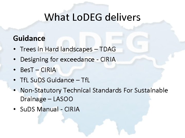 What Lo. DEG delivers Guidance Trees in Hard landscapes – TDAG Designing for exceedance