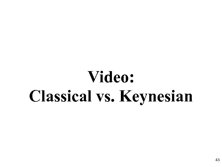 Video: Classical vs. Keynesian 43 