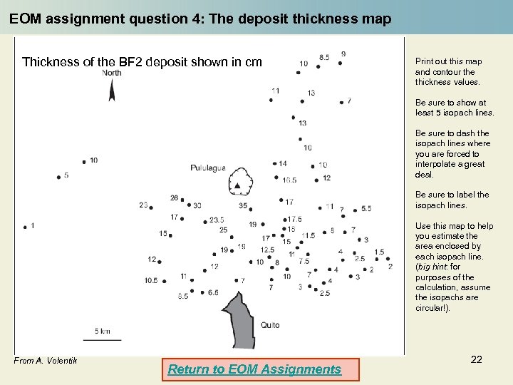 EOM assignment question 4: The deposit thickness map Thickness of the BF 2 deposit