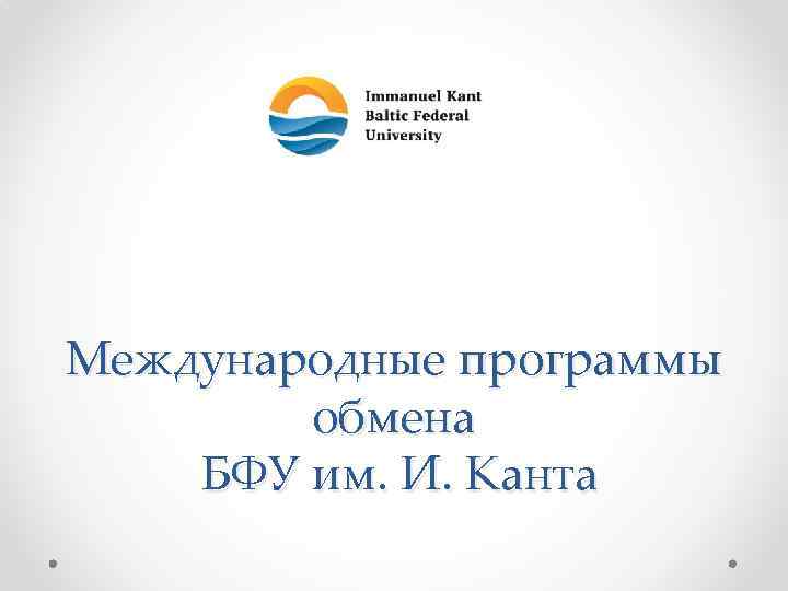 Международные программы обмена БФУ им. И. Канта 