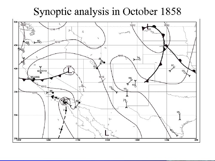 Synoptic analysis in October 1858 