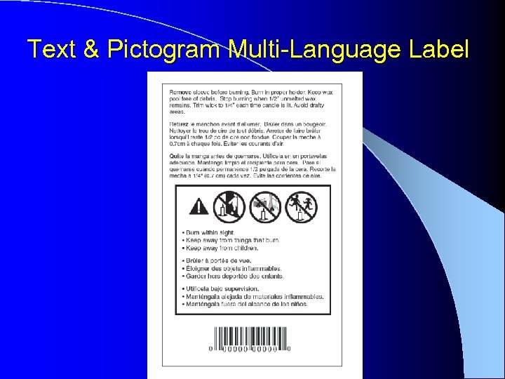 Text & Pictogram Multi-Language Label 