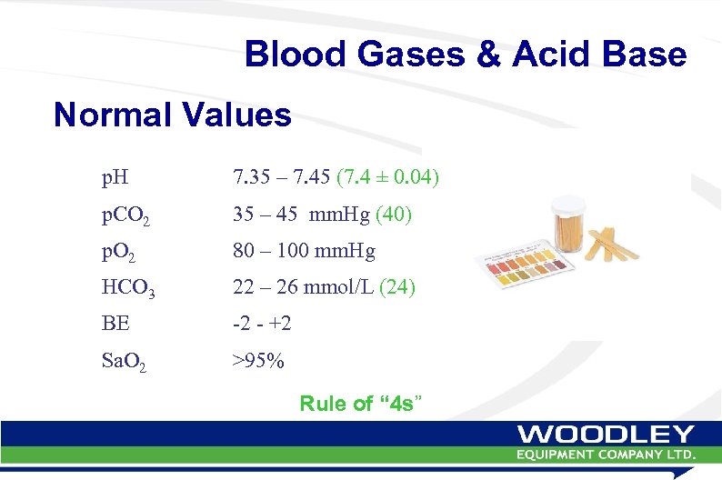 Blood Gases & Acid Base Normal Values p. H 7. 35 – 7. 45