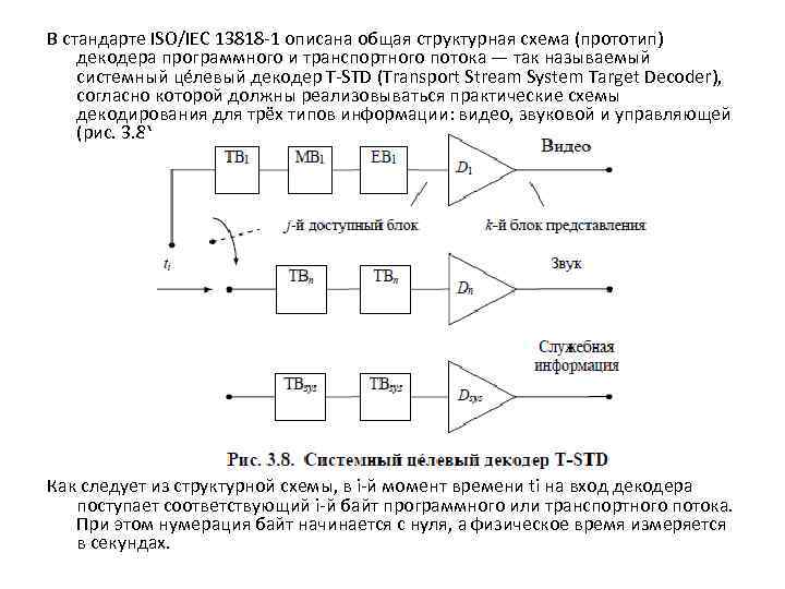 В стандарте ISO/IEC 13818 -1 описана общая структурная схема (прототип) декодера программного и транспортного