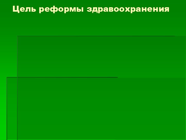 Цель реформы здравоохранения 