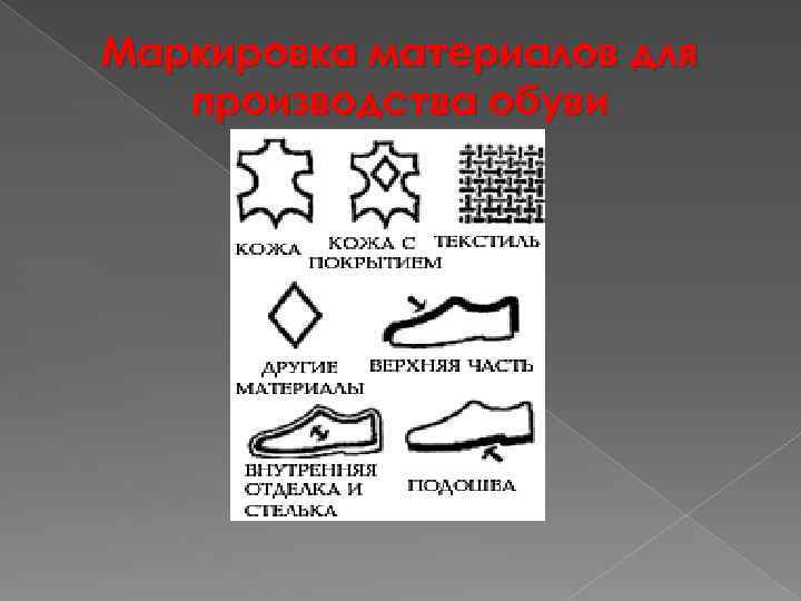 Маркировка материалов для производства обуви 