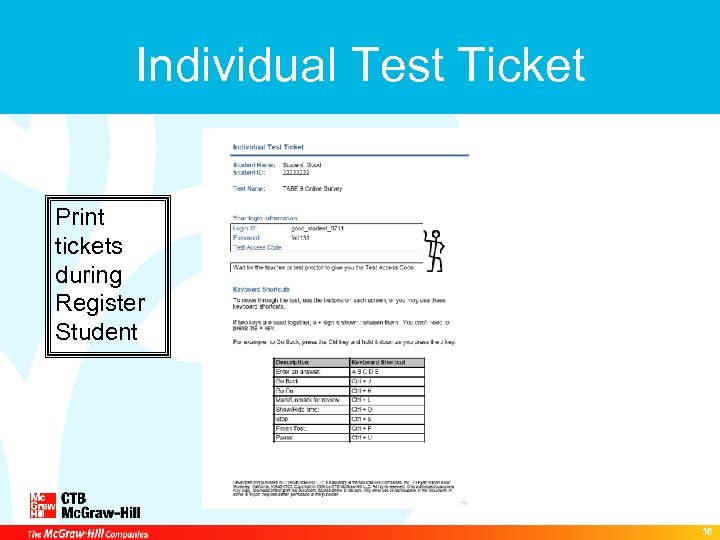 Individual Test Ticket Print tickets during Register Student 16 